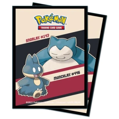 Image of Ultra Pro Snorlax &amp; Munchlax 65ct Deck Protectors for Pokemon Protect Your Cards with ChromaFusion Technology and Always Be Ready Battle Against Friends Enemies