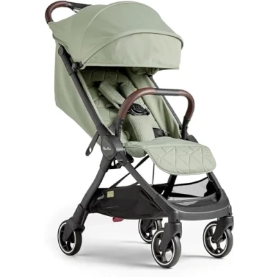 Image of Silver Cross Clic Compact Pushchair Travel Stroller Foldable &amp; Lightweight Cabin Size Newborns to 4 years Sage
