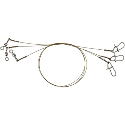 Image of Savage Gear 7x7 steel wire bait trace with snap, 20 cm, 0.27 mm, 7 kg, pack of 3, for pike, zander and perch fishing
