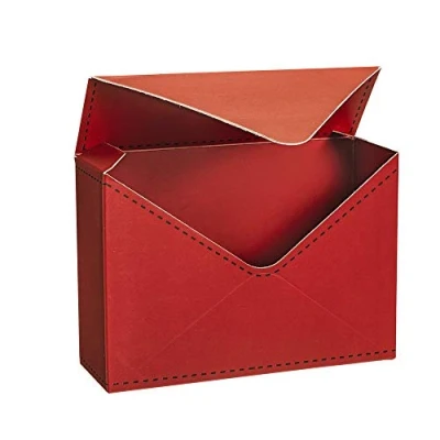 Image of OASIS Lined Envelope Fold Flower Gift Box Red with Black Stitching Pack of 10