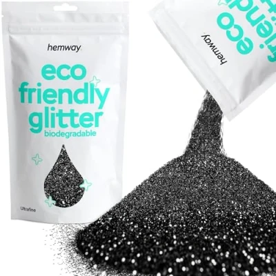 Image of Biodegradable Glitter Black Eco Friendly Plant Based Bio Ultrafine for Face Body Hair Craft Resin Festival Makeup Eyeshadow 100g / 3.5oz
