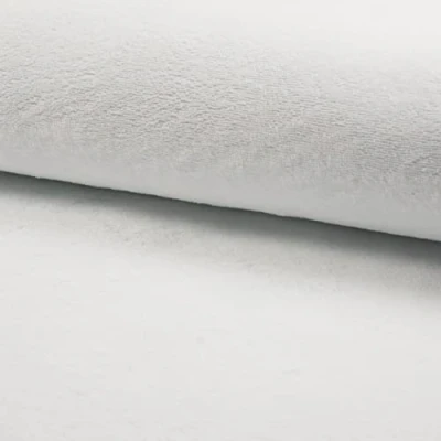 Image of Cuddlesoft Bamboo Wellness Terry Towelling Fabric Material White, 1Mtr 150cm x 100cm