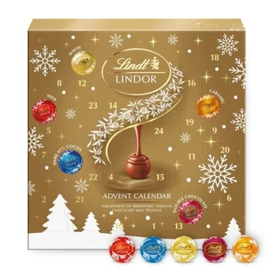 Image of Assorted Chocolate Advent Calendar 2024 Irresistibly Smooth Mini Truffles Desktop 109g with Topline Card. Great Christmas Gifts for Women, Secret Santa Gifts, Stocking Fillers