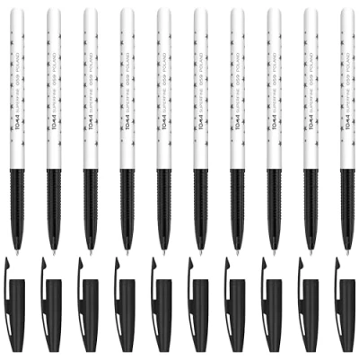 Image of Ballpoint Pens, Smudge Free Extra Fine Point 0.5 mm, Ideal for School, Office, Everyday Use (Black, 10 Pens)
