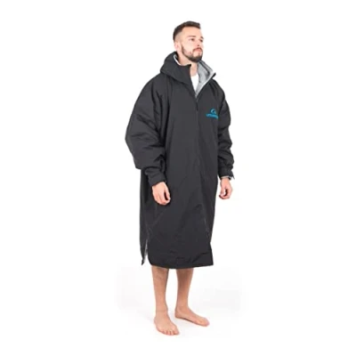 Image of Lifeventure Changing Robe, Windproof, Waterproof, Anti Odour Treated, Fleece Lined Poncho Coat for Swimming, Surfing, Camping