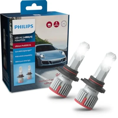 Image of Philips Ultinon Pro9200 LED car headlight bulb (HB3/HB4), +400%, 5.800K, set of 2