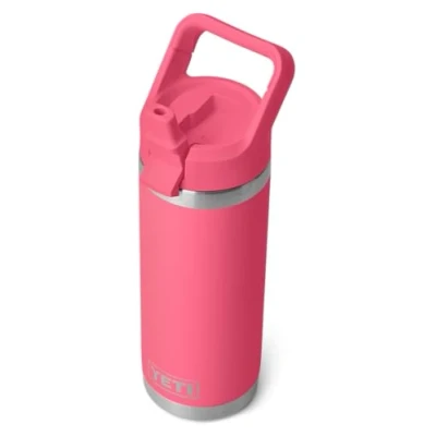 Image of YETI Rambler C Straw Bottle, Stainless Steel Vacuum Insulated Bottle with Cap, Tropical Pink, 18 oz (532 ml)