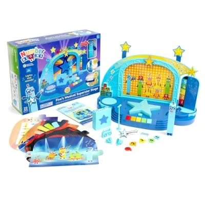 Image of Learning Resources Numberblock Five’s Magical Superstar Stage, Toys for 3 Year Old Boys and Girls, Deluxe Playset with Five Figure Included