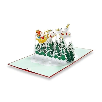 Image of paperdora® 3D Pop Up Card „Christmas“ with Envelope and Wax Seal Greeting Gift Certificate Voucher