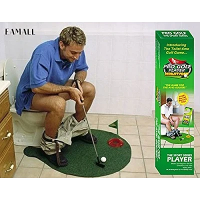 Image of Uteruik Toilet Golf Game Training Potty Putter Putting Mat