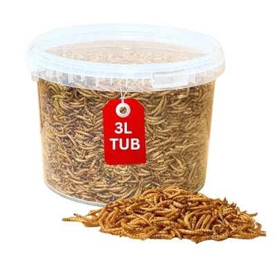 Image of Beewarm Premium Wild Bird Food 3L Mealworms for Garden Birds High Energy, No Mess Feed (3L, Mealworms)