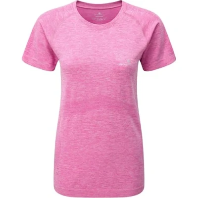 Image of Ronhill Infinity Marathon Short Sleeve T Shirt Rh 00376 Razzmatazz Marl, X Small/Small