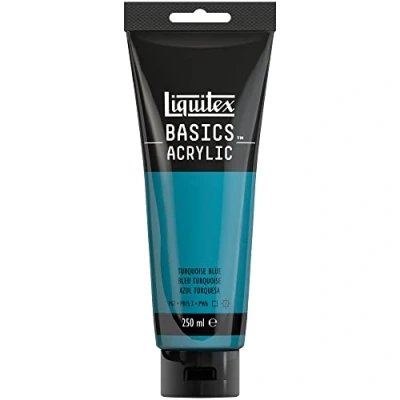 Image of LIQUITEX Basics Acrylic Paint, Turquoise Blue, 250 ml Tube