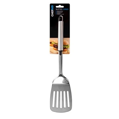 Image of Chef Aid Slotted Turner, Stainless Steel, Silver, 28cm Long