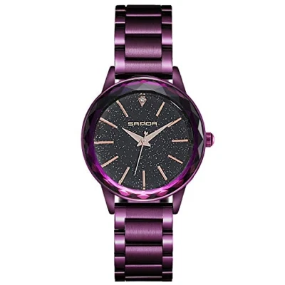 Image of RORIOS Fashion Analogue Quartz Watches Stainless Steel Band Starry Sky Dial Wrist for Girl/Women