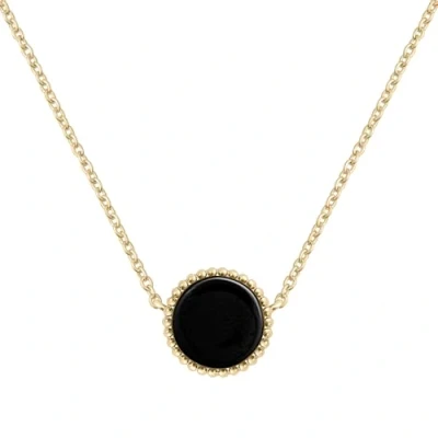 Image of RADLEY Womens 18ct Gold Plated Semi Precious Black Onyx Stone Pendant Necklace