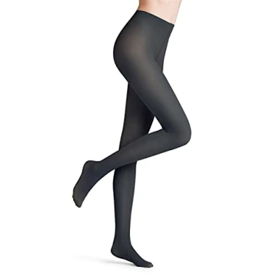 Image of FALKE Women&#039;s Vitalize 40 DEN W Ti Semi Opaque With Compression 1 Pair Tights, Grey Graphite 3146, S