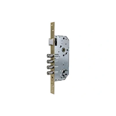 Image of TESA Assa Abloy R100B5SCE Cerradura seguridad monopunto R100B 4 bulones cierre y picaporte, sin cilindro, entrada de 50mm, Escudo E300L, acabado Acero esmaltado E50 Without CIL.AE, Enamelled