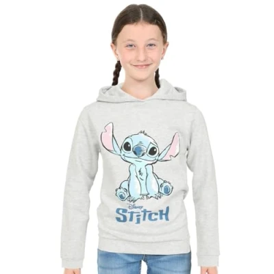 Image of Disney Girls Lilo and Stitch Grey Cotton Hoodie (12 13 Years)