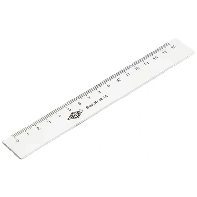 Image of Wedo 5216 Ruler, 16 cm, Ink Edge, Embossed Centimetre Division, Plastic, Transparent