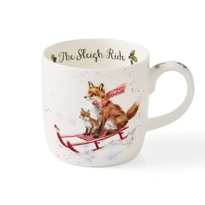 Image of Wrendale Designs ‘Sleigh Ride&#039; Fox Mug