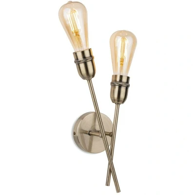 Image of Leon Industrial 2 Light Wall Antique Brass