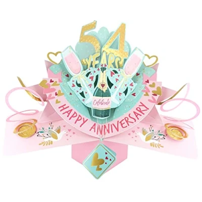 Image of 54 Years Happy 54th Anniversary Pop Up Greeting Card Love Kate&#039;s 3D Cards POP216MC54