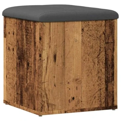 Image of vidaXL Storage Bench Old Wood Finish 42x42x45 cm Engineered with Ample and Seating for Hallway/Living Room