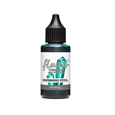 Image of Octopus Fluids resin Ink SWIMMING POOL, Alcohol for epoxy and UV Resin, colour translucent art, dye liquid, 30 ml, turquoise