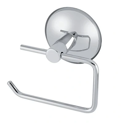 Image of Fdit Modern Stainless Steel Toilet Towel Holder Paper Dispenser Powerful Vacuum Suction Cup Roll Removable Bracket for Bathroom Kitchen Chrome No Drilling Holes