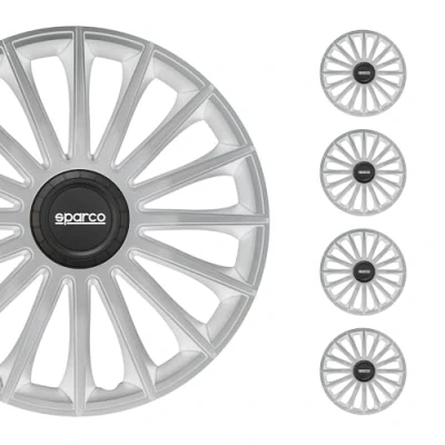 Image of Sparco SPC1592SV Set wheel covers Torino 15 inch silver