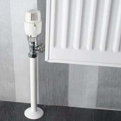 Image of White 15.5cm PVC Radiator Pipe Covers Pack of 8 By Blackspur