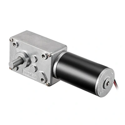 Image of sourcingmap DC 24V 160RPM Worm Gear Motor 3kg cm Reversible High Torque Speed Reduce Turbine Electric Gearbox 8mm Shaft