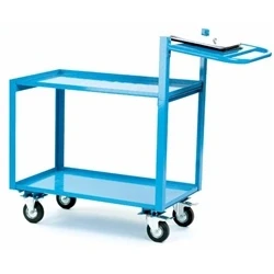 Image of Order Picking Trolley; 2 Shelves; Angle Iron/Steel; 250kg; Blue