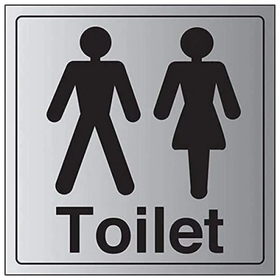 Image of V Safety General Door Gents/Ladies Toilet Sign 200mm x Self Adhesive Alu Effect