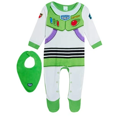 Image of Disney Baby Boys Toy Story 4 Buzz Lightyear Babygrow + Bandanna 6 9 Months