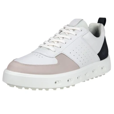 Image of ECCO Street 720 Golf shoes, Men&#039;s, Size: 9.5/10, White/black/gravel Leather and textile