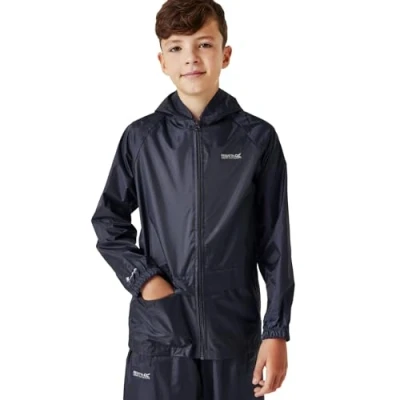 Image of Regatta Stormbreak Waterproof Jacket Kids Outdoor Rain lightweight, waterpoof &amp; windbreaker raincoat hooded Cagoule Coat walking, hiking activity