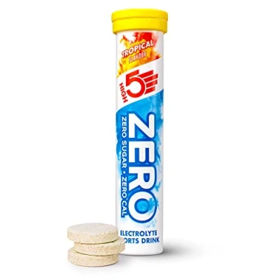 Image of HIGH5 ZERO Electrolyte Tablets Hydration Enhanced with Vitamin C 0 Calories &amp; Sugar Free Boost Hydration, Performance Wellness Tropical, 20 Tablets, Pack of 1