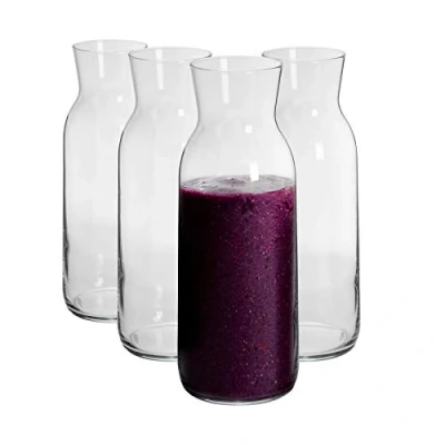 Image of Argon Tableware 4x 1200ml Glass Water Jug &#039;Brocca&#039; Range Juice Carafe Decanter for Water, Wine, Iced Tea