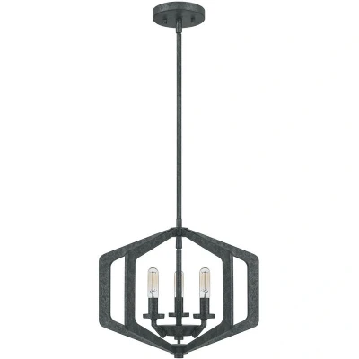 Image of Quoizel Vanguard Wire Frame Pendant Ceiling Light Old Black