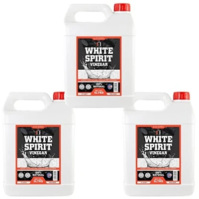 Image of 1n Natural Distilled White Spirit Vinegar 5L (Pack of 3) for Cleaning, Pickling, Marinating , Weed Killer &amp; Cooking Produced in The UK