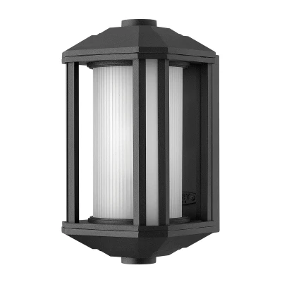 Image of Hinkley Castelle Outdoor 1 Light Small Wall Lantern Black IP44