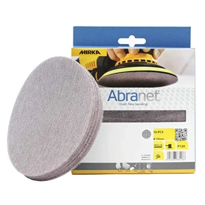 Image of Mirka Abranet net sanding disc Ø 150mm Grip / Grit P120 10 pcs For dust free of wood, filler, varnish, plastics AE241F1012.