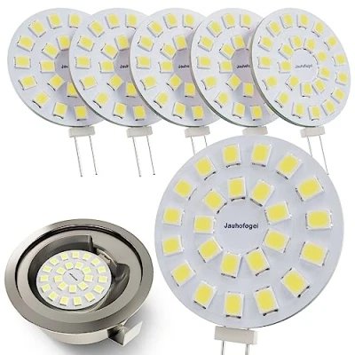 Image of G4 LED Bulbs Cool White 6000K 2W equivalent to JC 12V 20W Halogen Capsule Light Bulb 2 Pin Base 12 Volt 20 Watt for Cooker Hood Extractor Oven Lamp 20w/12v Bipin 6 Pack