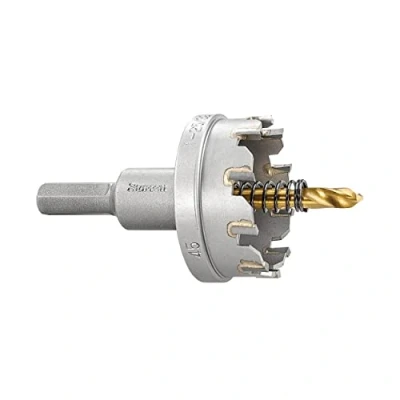 Image of Starrett Tungsten Carbide Tipped Hole Saw SM45 Sheet Metal Cutter With Arbor &amp; Pilot Drill Bit For Drilling Stainless Steel Aluminum Alloy 45 mm