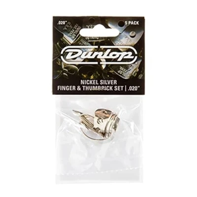 Image of Jim Dunlop 33P.020 Nickel Silver Finger and Thumbpick Player Pack (Pack of 5)