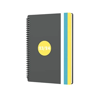 Image of Collins Debden Delta Academic 2023 24 A5 Week to View Mid Year Diary Planner School, College or University Term Journal August 2024 Yellow FP53M.45 2324