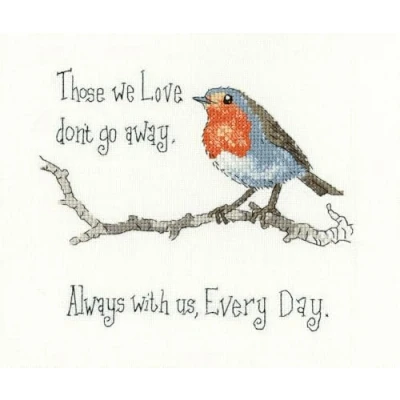 Image of Heritage Crafts Robin Cross Stitch Kit Those We Love 14 Count Aida