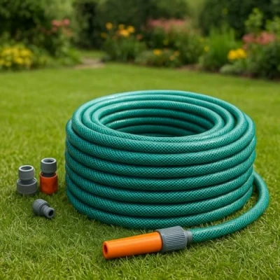 Image of 15M/20M/30M/50M Garden Hose Pipe PVC Water Spray Reinforced Heavy Duty Portable Outdoor Hosepipe + Fittings (30 Metre (98.4 Ft))
